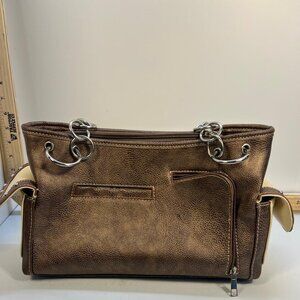 Relic Brown Women Leather Shoulder Bag Vintage Style Zip Pockets Everyday Purse